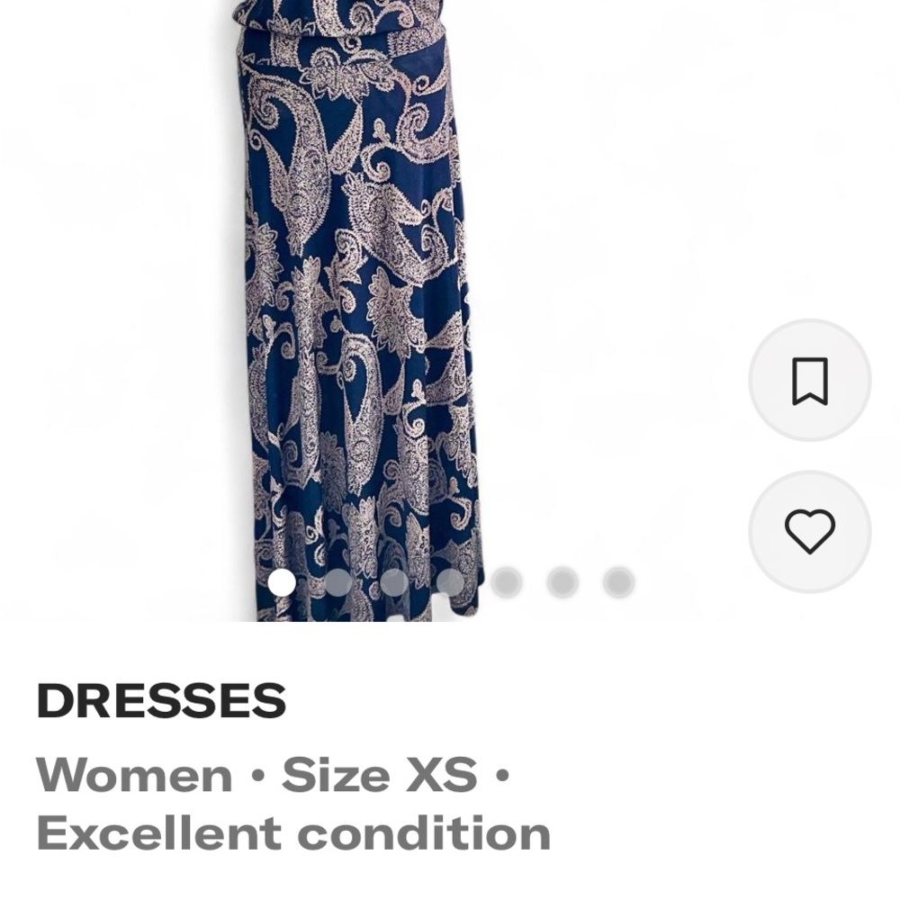 Veronica M Navy and Cream Paisley Patterned Dress